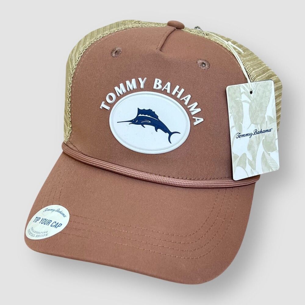 NEW Tommy Bahama Trucker Hat Snapback Tip Your Cap Baja Margarita Recipe Muave
